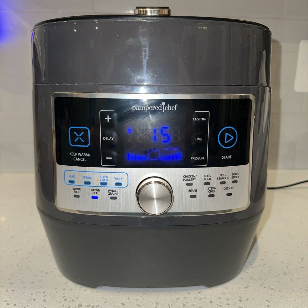 Pampered Chef Quick Cooker 100011 Electric Pressure Cooker 6 Qt Tested